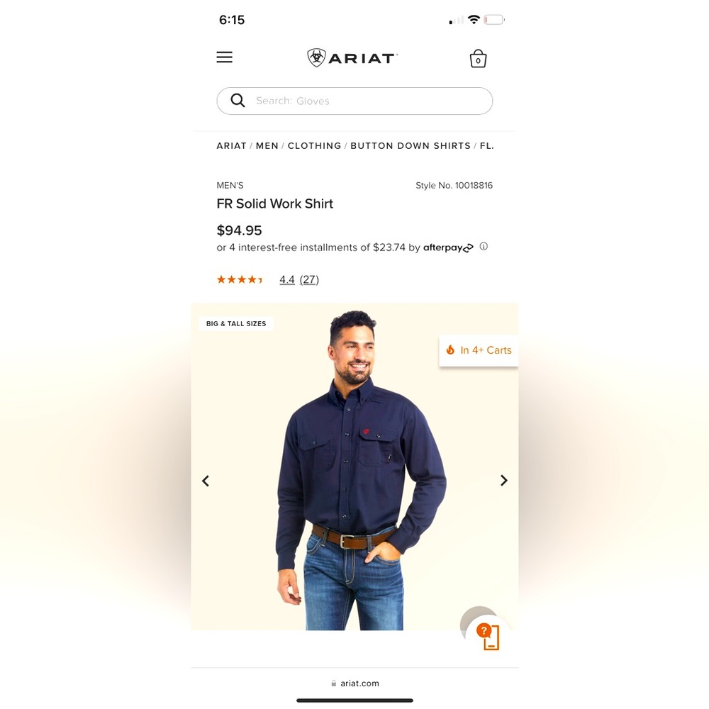 New With Tags Ariat FR Solid Work Shirt